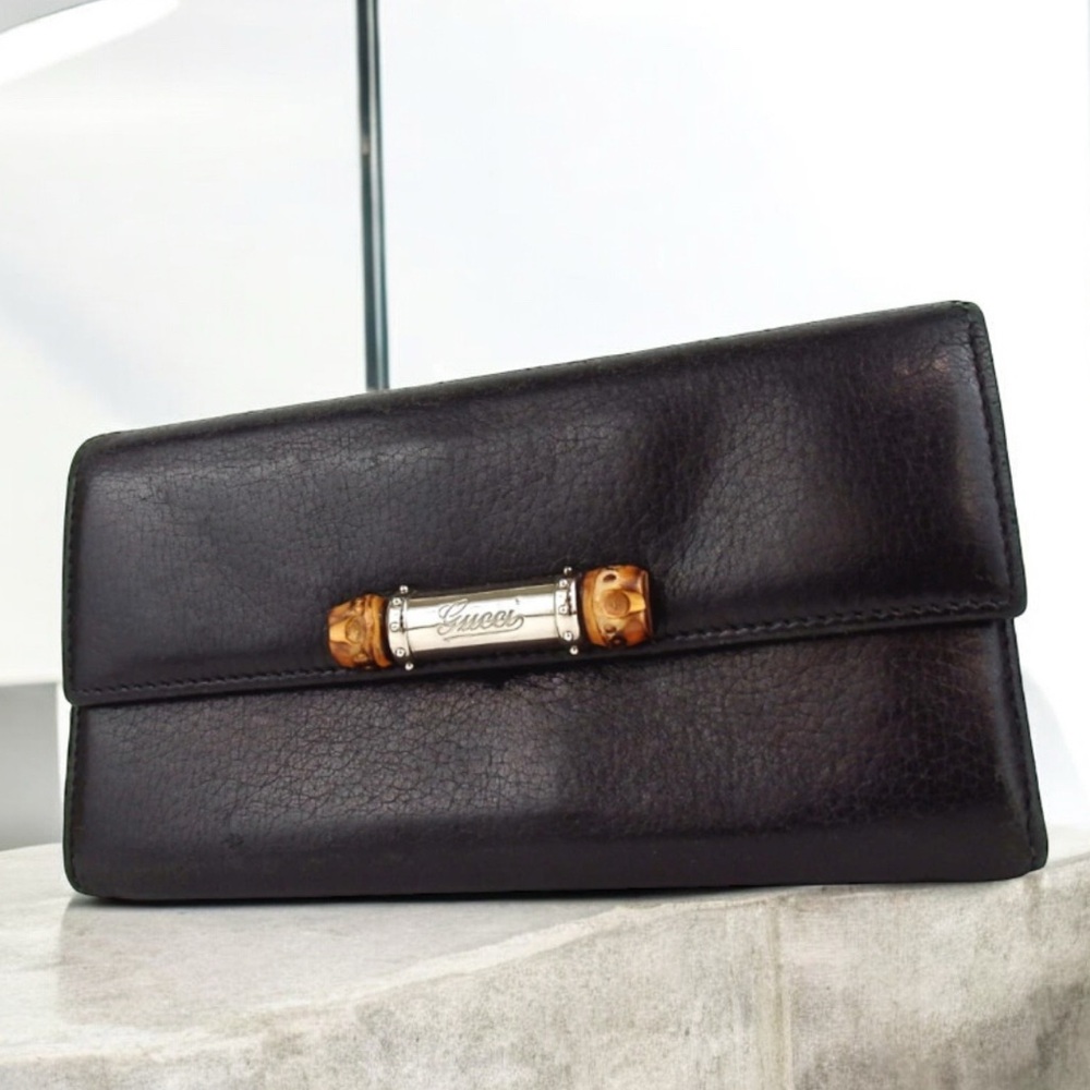 GUCCI Bamboo Leather Continental Wallet ๐โค๏ธ - Picture 1 of 15
